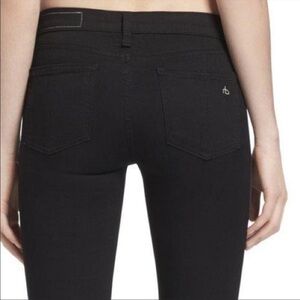 rag & bone JEAN legging 25 - 0 - 2 Black Super Stretch zip fly mid-rise
